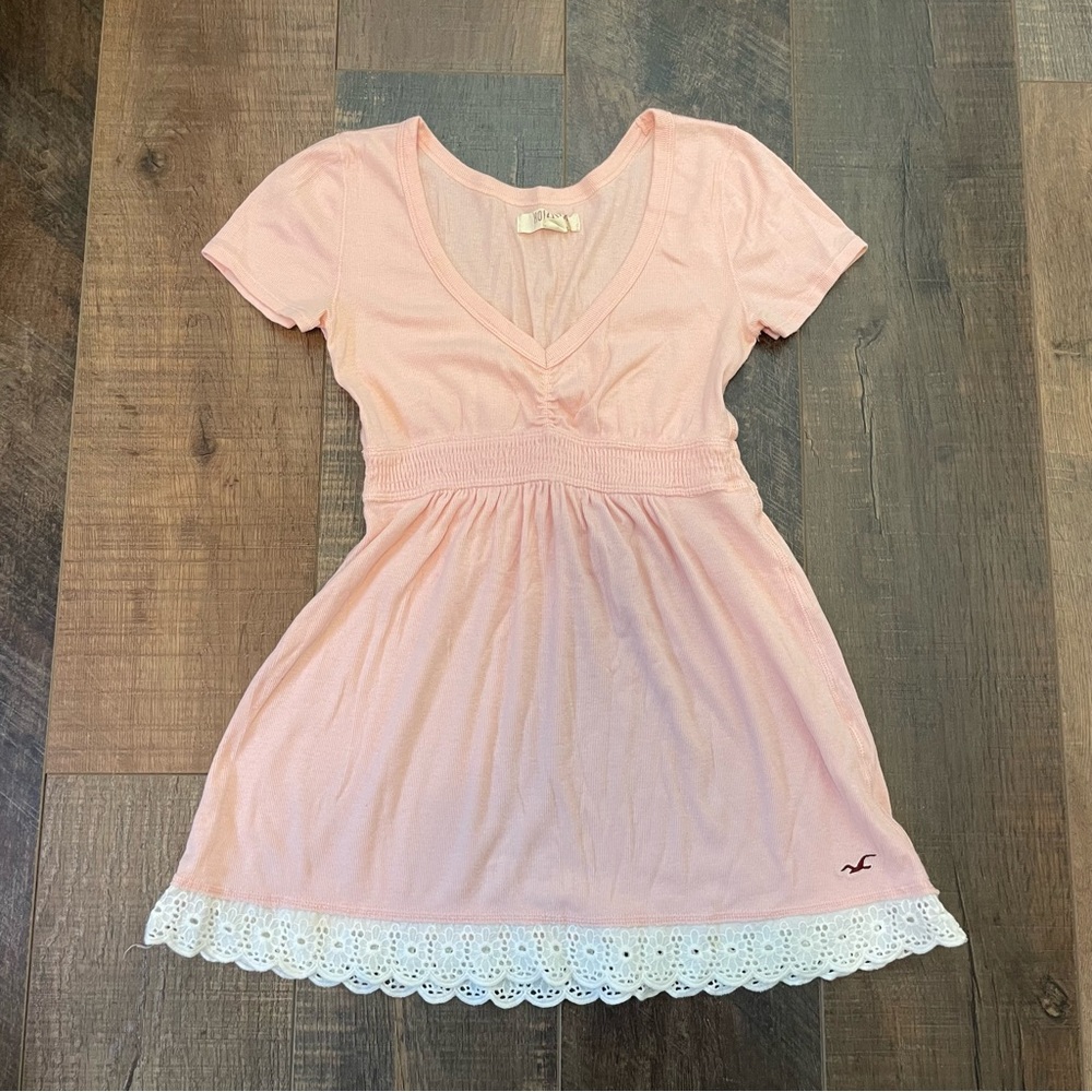 Hollister Y2K Lace Babydoll Pink Top S Coquette - Picture 2 of 9